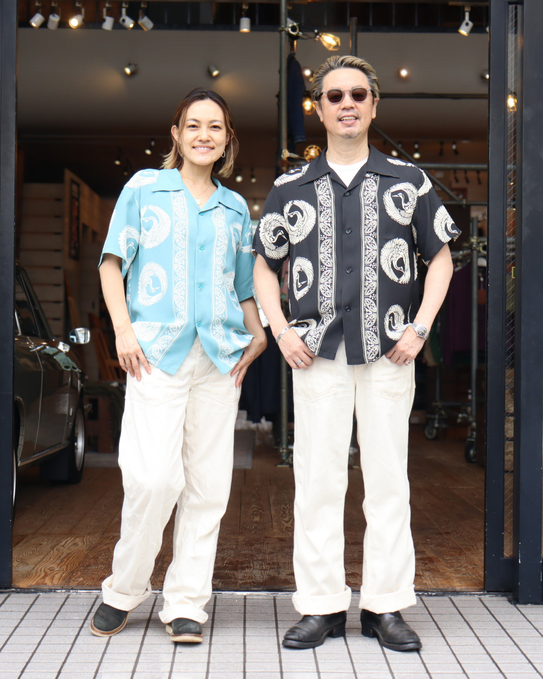 SUN SURF: The masterpiece Aloha Shirt featuring dancing cranes is SUN SURF: The masterpiece Aloha Shirt featuring dancing cranes is