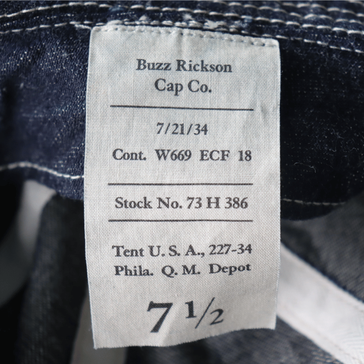 BUZZ RICKSON'S BR01476 HAT, WORKING, DENIM Military Cap Work Cap Denim Hat