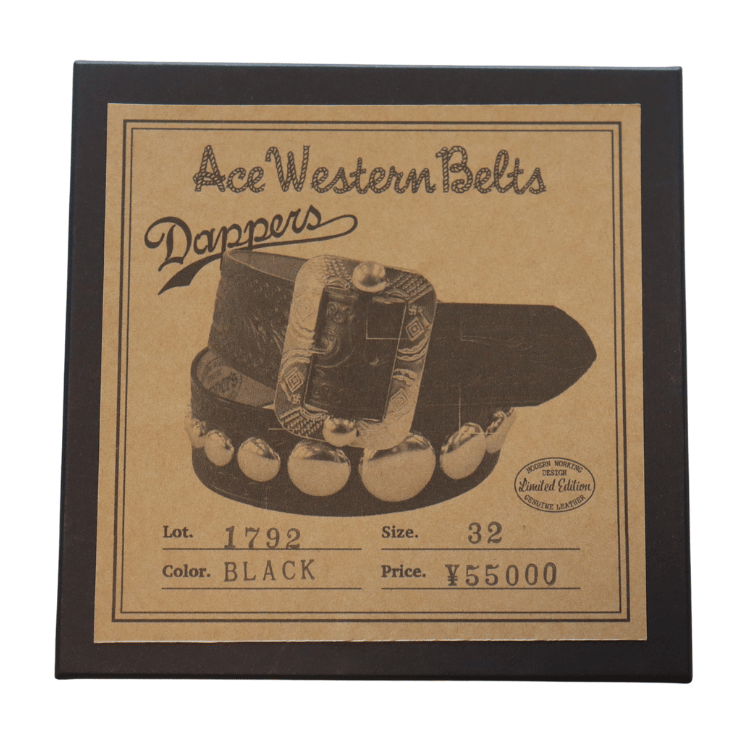 DAPPER'S ダッパーズ × ACE WESTERN BELTS Lot.1792 GO From Tokyo Design Studs Belt Made by ACE WESTERN BELTS エースウエスタンベルト スタッズベルト