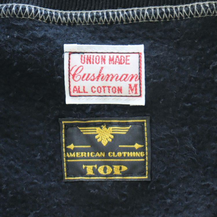 CUSHMAN クッシュマン x TOP トップ 26386T TOP別注 FULL ZIP SWEAT "HELL ON WHEEL" フルジップスウェット 裏起毛 エアブラシ