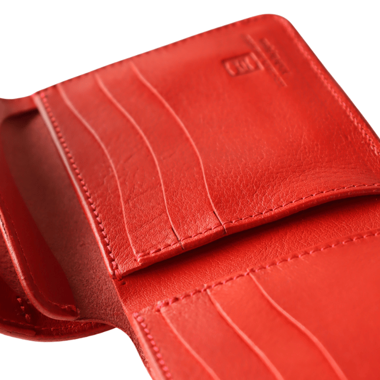 Ikenohata Ginkakuten Cramp Cr-158 Italian Shrink Leather Double Flap Bifold Wallet