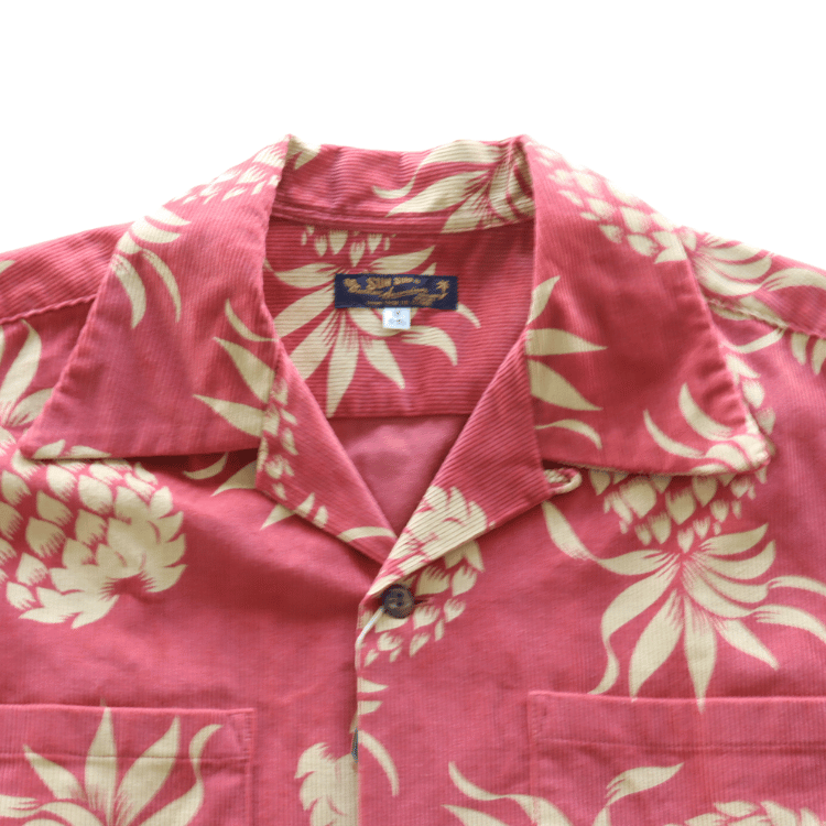 SUN SURF SS29580 Long Sleeve Corduroy Open Shirt "DUKE'S PINEAPPLE" Duke Kahanamoku Pineapple Print 100% Cotton