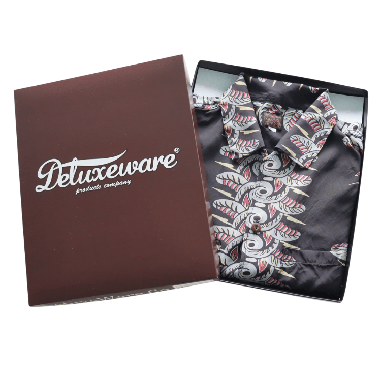 DELUXEWARE AL-20S BIRD OF PARADISE Hawaiian Shirt, Aloha Shirt, Short Sleeve Shirt, Border Pattern