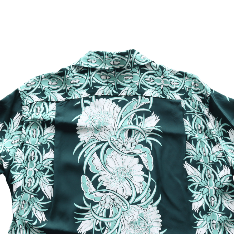 SUN SURF SS39612 S/S RAYON HAWAIIAN SHIRT “NIGHT BLOOMING CEREUS BORDER” Rayon Hawaiian Shirt Night Blooming Cereus Border Hawaiian Shirt Aloha Shirt Night Blooming Cereus Short Sleeve Shirt