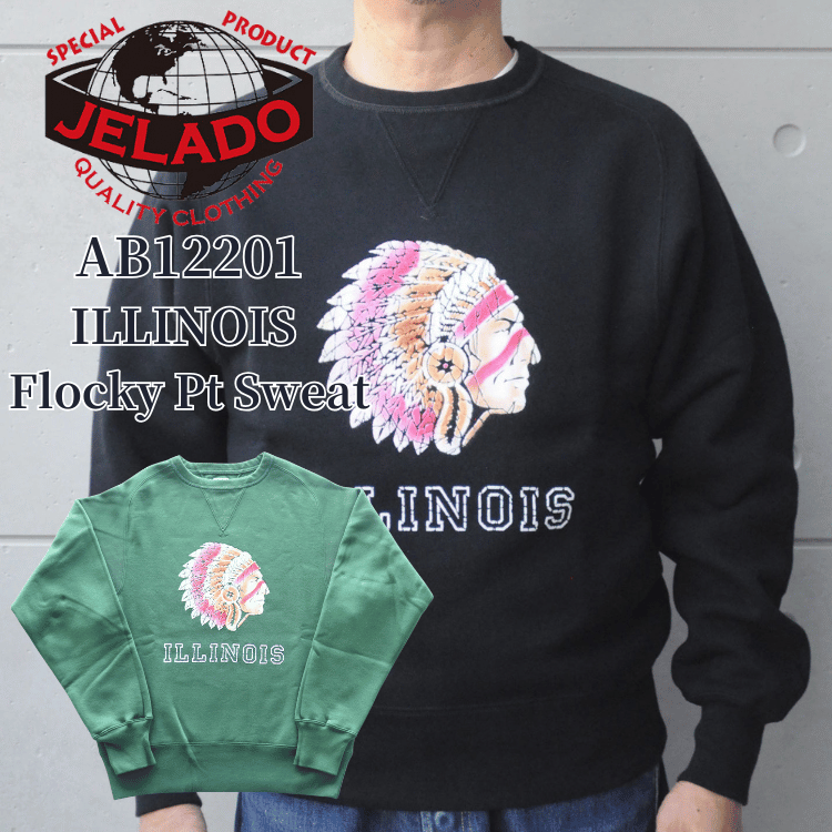JELADO/ジェラード AB12201 ILLINOIS Flocky Pt Sweat フロッキー 