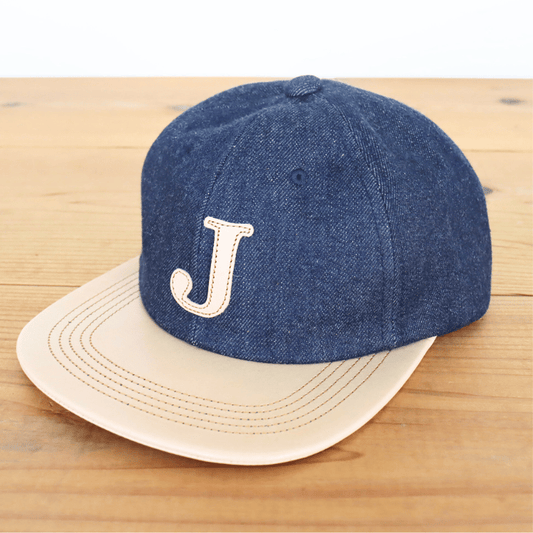 JELADO ジェラード AB21750 JELADO×BRUNEL&Co.HATMAKERS B.B.CAP ブルーネルハットメイカーズ ベースボールキャップ 帽子 カウハイド ホースハイド 白タグ デニム 革