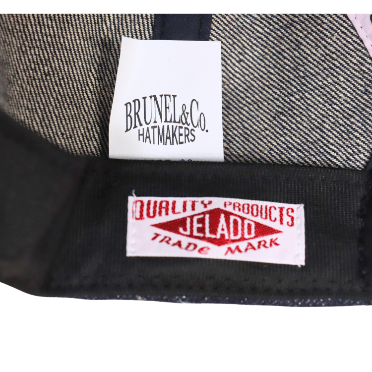 JELADO ジェラード AB21750 JELADO×BRUNEL&Co.HATMAKERS B.B.CAP ブルーネルハットメイカーズ ベースボールキャップ 帽子 カウハイド ホースハイド 白タグ デニム 革
