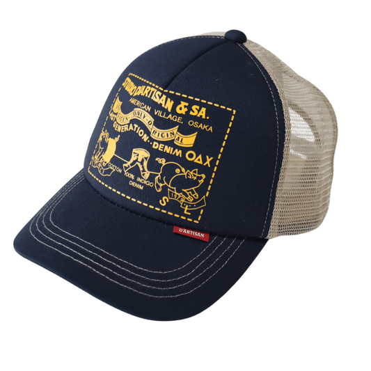 STUDIO D'ARTISAN ステュディオダルチザン 7582 mesh cap メッシュキャップ メンズ レディース ユニセックス 帽子 ワッペン スナップバック アジャスターアメカジスタイル