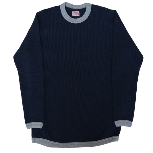 CUSHMAN 26392 BIG WAFFLE TWO TONE LONG TEE, American Casual, Waffle T-shirt