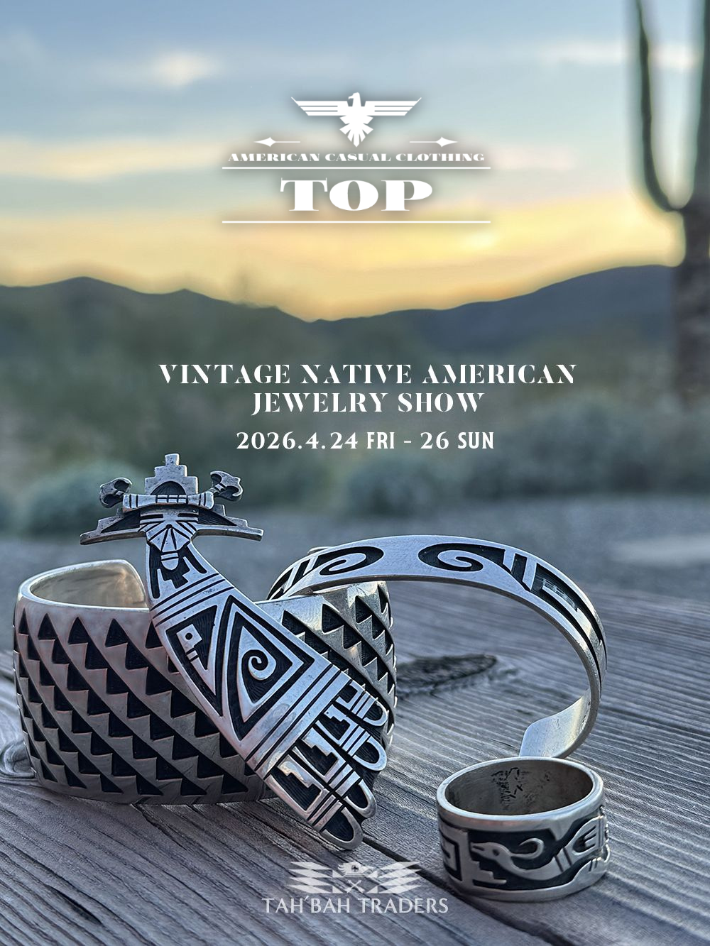 【初！ヴィンテージ ネイティブアメリカンジュエリー イベントのお知らせ】 4/24(金)〜26(日) Tah'bah TRADERS POP-UP SHOW 開催！