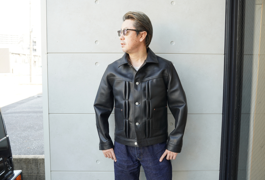 日本の伝統を革で表現した、墨黒ホース！漆黒から生まれる経年変化が楽しみなレザージャケット♬ Y'2 LEATHER SUMI DYED HORSE '50s TYPE II JEAN JACKET