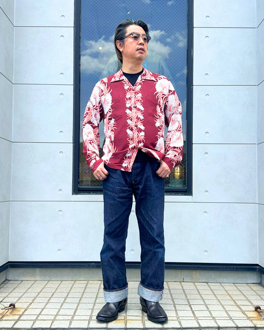 SUN SURF サンサーフ より ナイト・ブルーミング・セレウス（月下美人）のアロハシャツが入荷しました♬ SS29602 L/S RAYON HAWAIIAN SHIRT NIGHT BLOOMING CEREUS BORDER