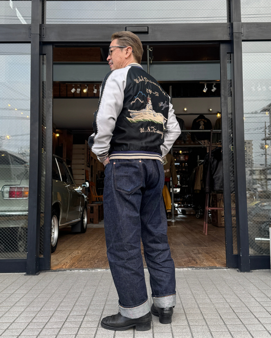 TAILOR TOYO 　テーラー東洋　より　表は空母艦！　裏は舞妓！　ミリタリーと日本の和が交差する　アセテートスーベニアジャケット(スカジャン )が入荷しました！　TT15877-219　 Late 1950s Style Acetate Souvenir Jacket “USS PRINCETON” × “MAIKO”