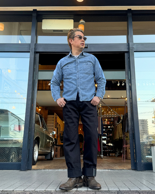 SAMURAI JEANS 　サムライジーンズ　より　黒から青へ移り変わる　蒼刀影15ozブラックオンブルーデニムが入荷しました！　S0510XX-BOB  　蒼刀影15ozブラックオンブルー510モデル
