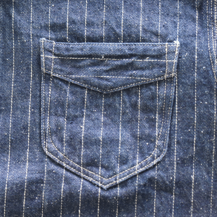 DELUXEWARE デラックスウエア 7630A DENIM NEL SHIRT デニムネルシャツ ネルシャツ デニムストライプネル デニムヘビーネル