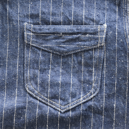 DELUXEWARE デラックスウエア 7630A DENIM NEL SHIRT デニムネルシャツ ネルシャツ デニムストライプネル デニムヘビーネル