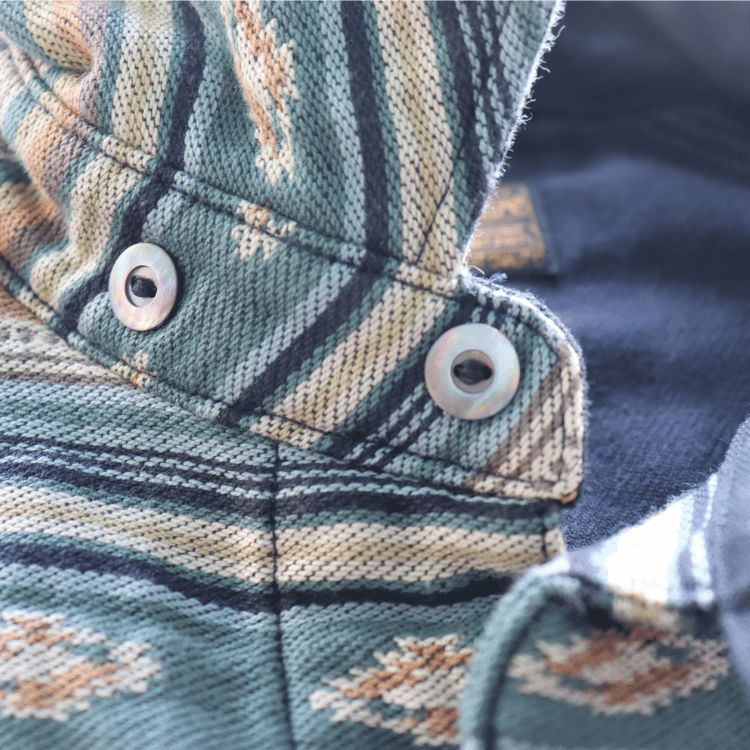 DELUXEWARE デラックスウエア 7649C NATIVE BORDER ネイティブボーダー ヘビーネルシャツ