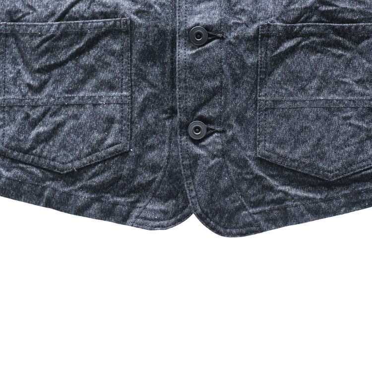 CUSHMAN クッシュマン 21893 BLACK CHAMBRAY WORK VEST ブラックシャンブレーワークベスト クラシカル ベスト シンチバック アメカジ  ワークスタイル