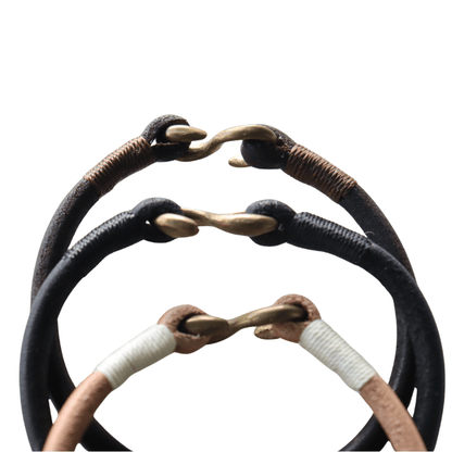 KC's KQA002 S-hook Cowhide NEO Bracelet, Made with Premium Cowhide Leather, Hand-Stitched with Colored Stitching, Durable and Luxurious, Size M