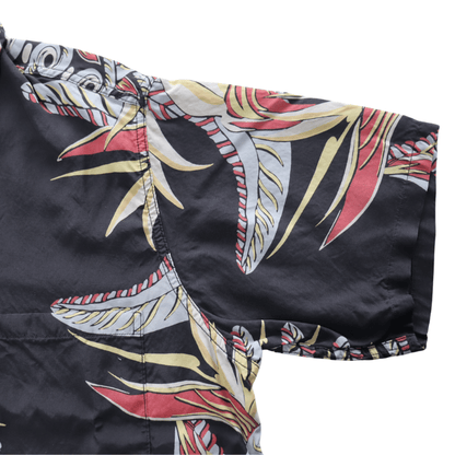 DELUXEWARE AL-20S BIRD OF PARADISE Hawaiian Shirt, Aloha Shirt, Short Sleeve Shirt, Border Pattern
