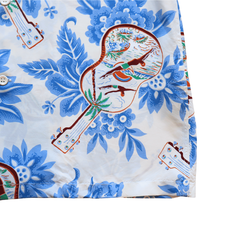 SUN SURF SS39613 S/S RAYON HAWAIIAN SHIRT “UKULELE MELODY” Rayon Hawaiian Shirt Ukulele Melody Hawaiian Shirt Aloha Shirt Ukulele Short-Sleeve Shirt