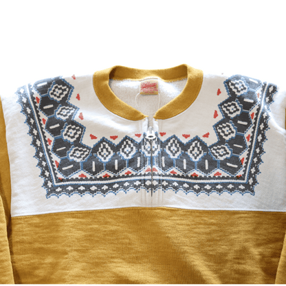 DELUXEWARE デラックスウエア S105-24A SNOW HALF ZIP 希少なヴィンテージ雪柄を採用したハーフジップスウェット