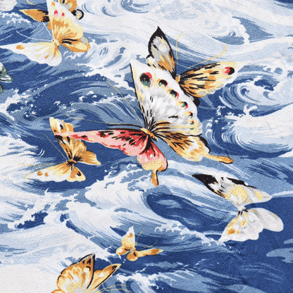 SUN SURF SS39627 S/S RAYON HAWAIIAN SHIRT "BUTTERFLY SPLASH" Rayon Hawaiian Shirt Butterfly Splash Hawaiian Shirt Aloha Shirt Short Sleeve Shirt Butterfly Pattern