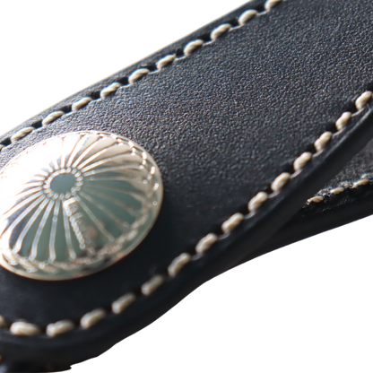 KC's KSK501 Keyring Chief Cowhide Keyring with Chief Concho, 21mm