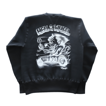 CUSHMAN クッシュマン 26901P PRINT  SET IN SLEEVE SWEAT HELL ON WHEEL プリントセットインスリーブスウェット