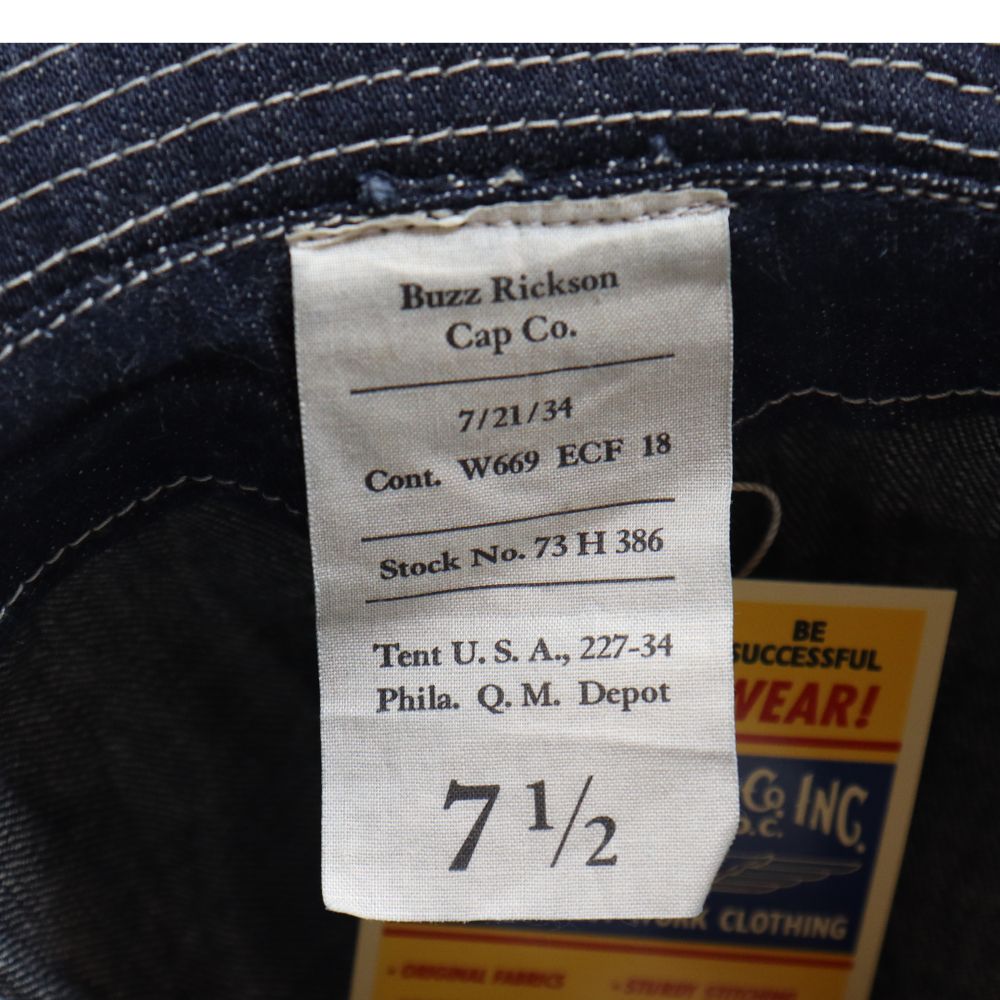 BUZZ RICKSON'S BR02308 HAT, WORKING, DENIM (MOD.) ARMY DENIM CAP Army denim cap Military cap