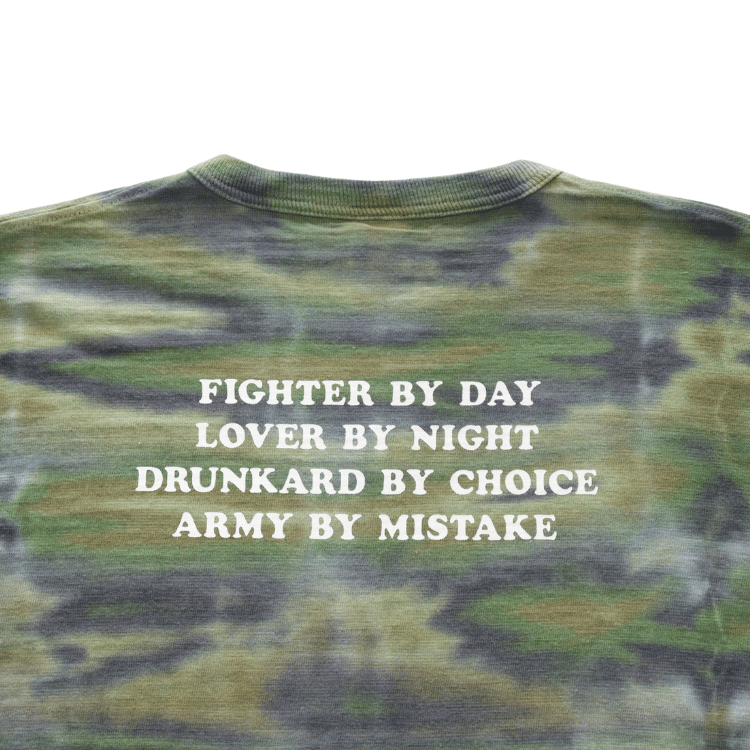 BUZZ RICKSON'S BR79733 S/S TIE DYE CAMOUFLAGE SLUB T Tie-Dye Camouflage Slub T-shirt Short-sleeved Tie-Dye Camouflage-style