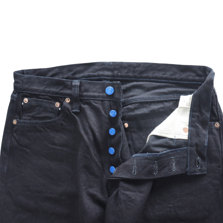 SAMURAI JEANS S0510XX-BOB AOKI TOUEI (Blue Sword Shadow) 15oz Black on Blue 510 Model Jeans, Denim Pants, Aoki Touei Series Original Denim