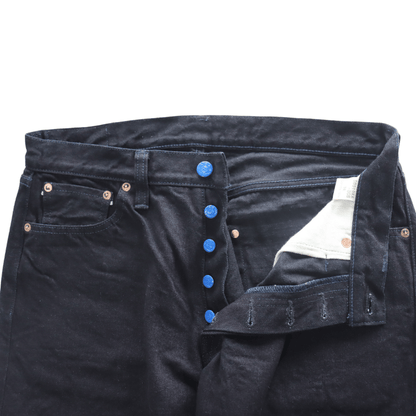 SAMURAI JEANS S0510XX-BOB AOKI TOUEI (Blue Sword Shadow) 15oz Black on Blue 510 Model Jeans, Denim Pants, Aoki Touei Series Original Denim