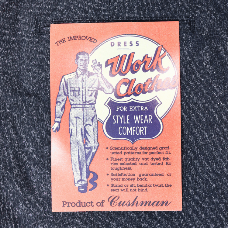 CUSHMAN 22686 BLACK CHAMBRAY 41 TROUSERS - Black Chambray 41 Trousers / 41 Chino Trousers - Work Pants, Wide Silhouette