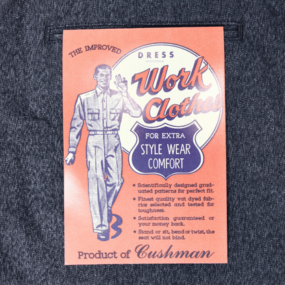 CUSHMAN 22686 BLACK CHAMBRAY 41 TROUSERS - Black Chambray 41 Trousers / 41 Chino Trousers - Work Pants, Wide Silhouette