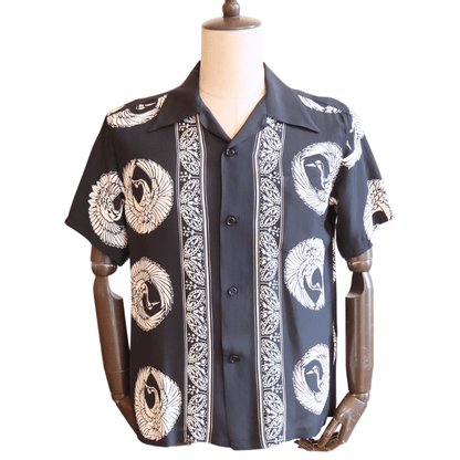 SUN SURF サンサーフ SS39629 S/S RAYON HAWAIIAN SHIRT “ORIENTAL BORDER” レーヨン ハワイアンシャツ オリエンタルボーダー ハワイアンシャツ アロハシャツ 半袖シャツ 鶴柄