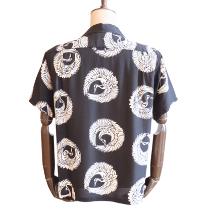 SUN SURF サンサーフ SS39629 S/S RAYON HAWAIIAN SHIRT “ORIENTAL BORDER” レーヨン ハワイアンシャツ オリエンタルボーダー ハワイアンシャツ アロハシャツ 半袖シャツ 鶴柄