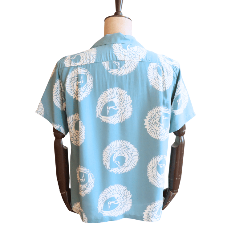 SUN SURF サンサーフ SS39629 S/S RAYON HAWAIIAN SHIRT “ORIENTAL BORDER” レーヨン ハワイアンシャツ オリエンタルボーダー ハワイアンシャツ アロハシャツ 半袖シャツ 鶴柄