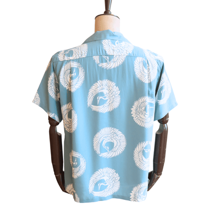 SUN SURF サンサーフ SS39629 S/S RAYON HAWAIIAN SHIRT “ORIENTAL BORDER” レーヨン ハワイアンシャツ オリエンタルボーダー ハワイアンシャツ アロハシャツ 半袖シャツ 鶴柄