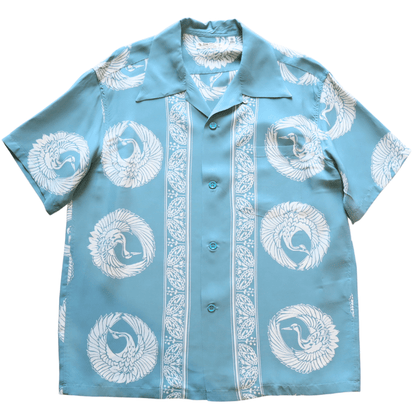 SUN SURF サンサーフ SS39629 S/S RAYON HAWAIIAN SHIRT “ORIENTAL BORDER” レーヨン ハワイアンシャツ オリエンタルボーダー ハワイアンシャツ アロハシャツ 半袖シャツ 鶴柄