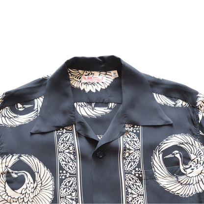 SUN SURF サンサーフ SS39629 S/S RAYON HAWAIIAN SHIRT “ORIENTAL BORDER” レーヨン ハワイアンシャツ オリエンタルボーダー ハワイアンシャツ アロハシャツ 半袖シャツ 鶴柄