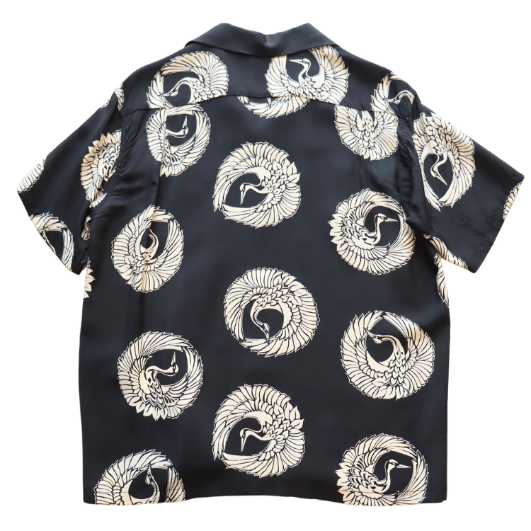 SUN SURF サンサーフ SS39629 S/S RAYON HAWAIIAN SHIRT “ORIENTAL BORDER” レーヨン ハワイアンシャツ オリエンタルボーダー ハワイアンシャツ アロハシャツ 半袖シャツ 鶴柄