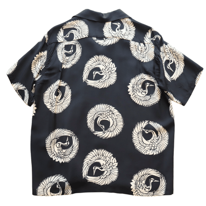 SUN SURF サンサーフ SS39629 S/S RAYON HAWAIIAN SHIRT “ORIENTAL BORDER” レーヨン ハワイアンシャツ オリエンタルボーダー ハワイアンシャツ アロハシャツ 半袖シャツ 鶴柄
