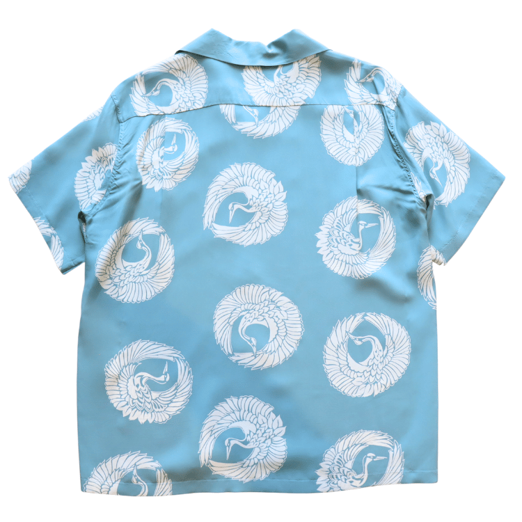 SUN SURF サンサーフ SS39629 S/S RAYON HAWAIIAN SHIRT “ORIENTAL BORDER” レーヨン ハワイアンシャツ オリエンタルボーダー ハワイアンシャツ アロハシャツ 半袖シャツ 鶴柄