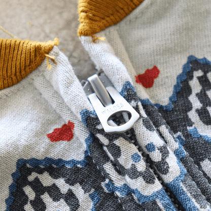 DELUXEWARE デラックスウエア S105-24A SNOW HALF ZIP 希少なヴィンテージ雪柄を採用したハーフジップスウェット