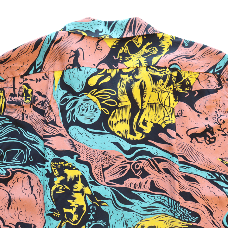 SUN SURF SS39673 S/S SUN SURF SPECIAL EDITION “GAUGUIN WOODCUT MYSTIC” Hawaiian Shirt Aloha Shirt Paul Gauguin Short Sleeve Shirt