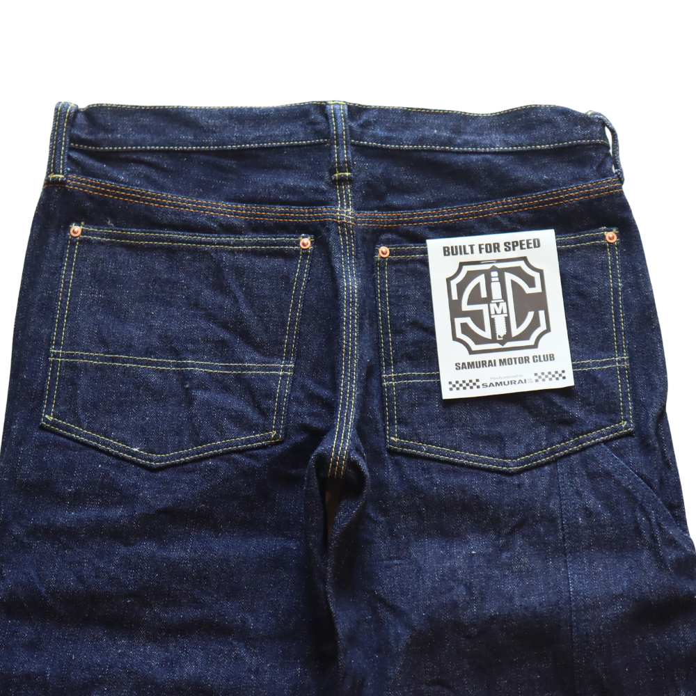 SAMURAI JEANS サムライジーンズ SM410DBN サムライ自動車倶楽部 17ozダブルニーワークパンツ 特ザラセルビッチデニム