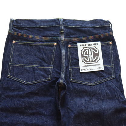 SAMURAI JEANS サムライジーンズ SM410DBN サムライ自動車倶楽部 17ozダブルニーワークパンツ 特ザラセルビッチデニム