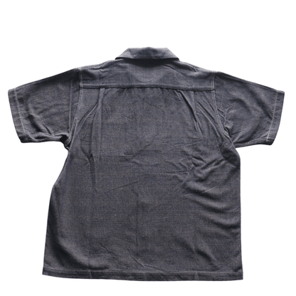 SAMURAI JEANS SOS26-KSK Kano-ko A-Madara Open Collar Short Sleeve Shirt Indigo-Dyed