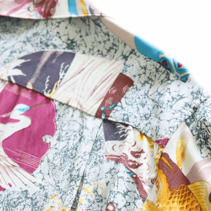 SUN SURF SS39614 S/S RAYON HAWAIIAN SHIRT "JAPANESE QUAINT DESIGN" Rayon Hawaiian Shirt Japanese Quaint Design Hawaiian Shirt Aloha Shirt Short Sleeve Shirt